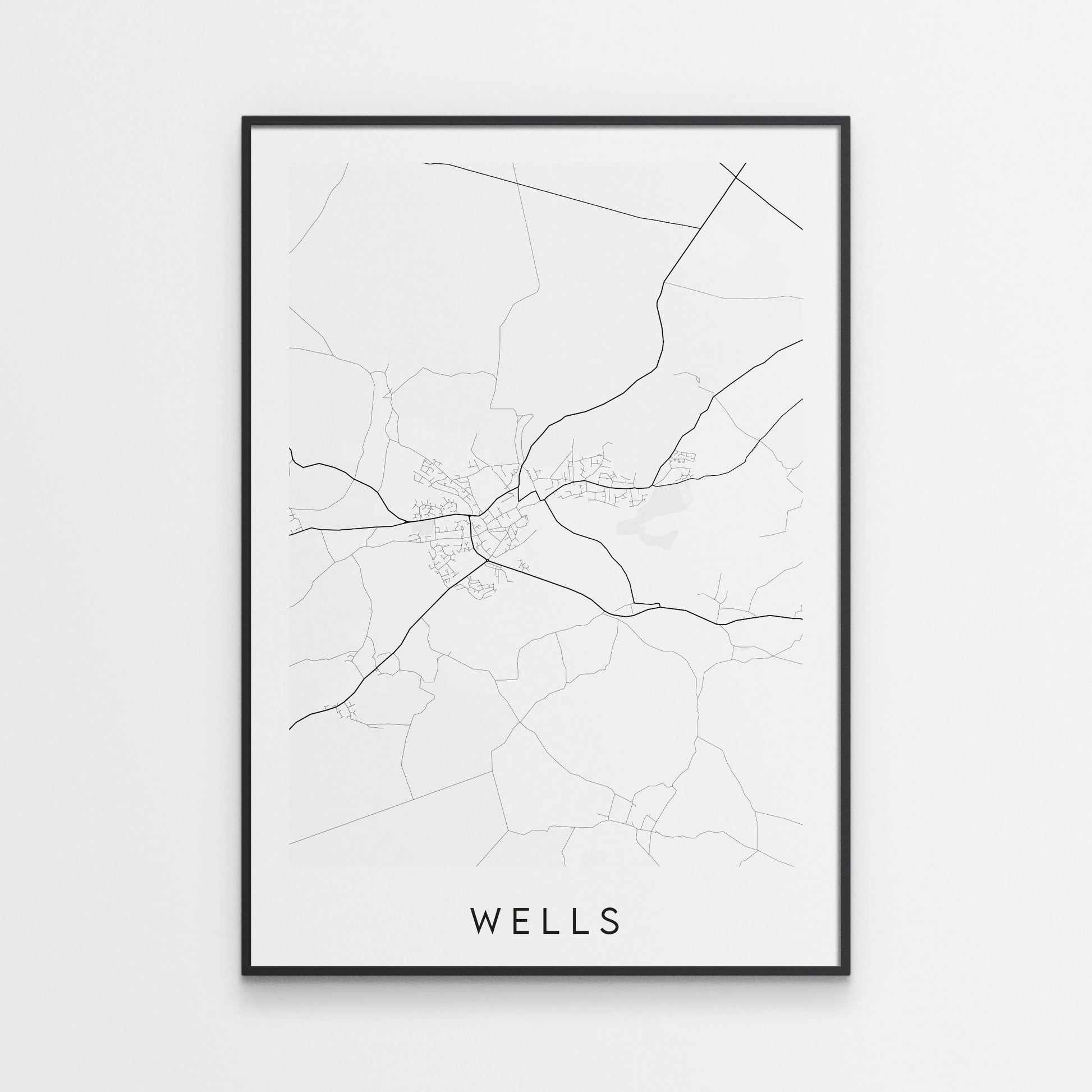 Wells Map Print - Somerset