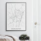 Worcester Map Print