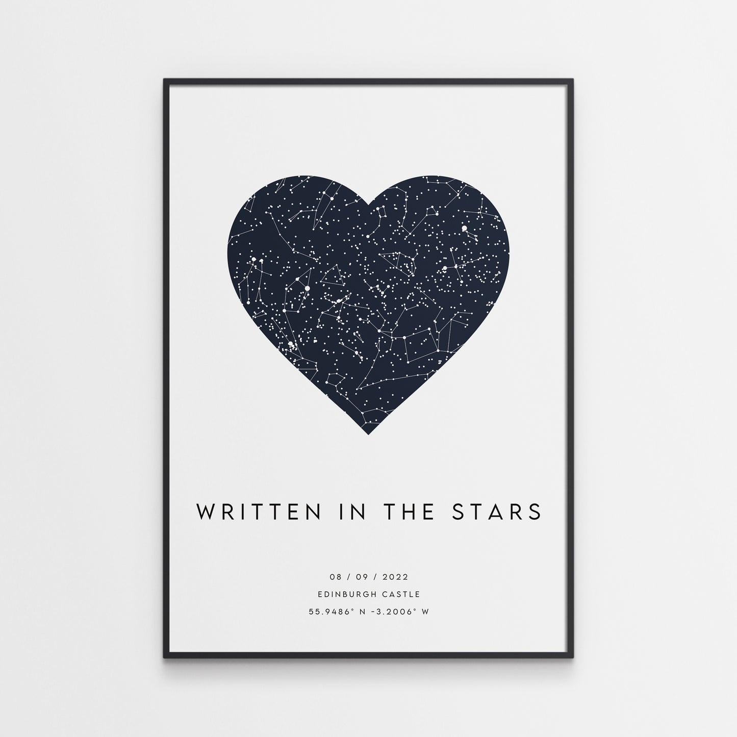 Star Map Heart Print