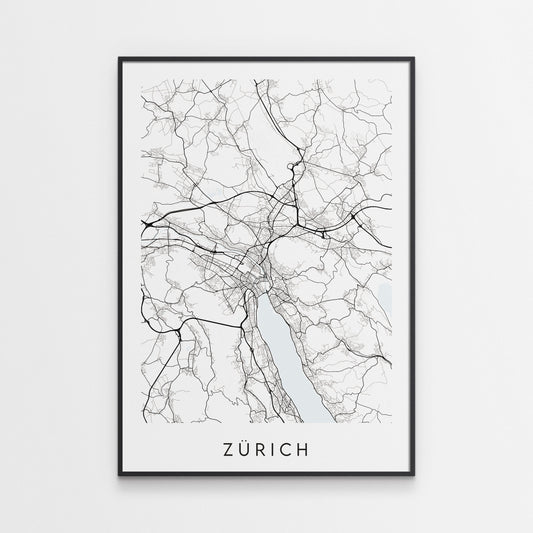 Zurich Map Print - Switzerland